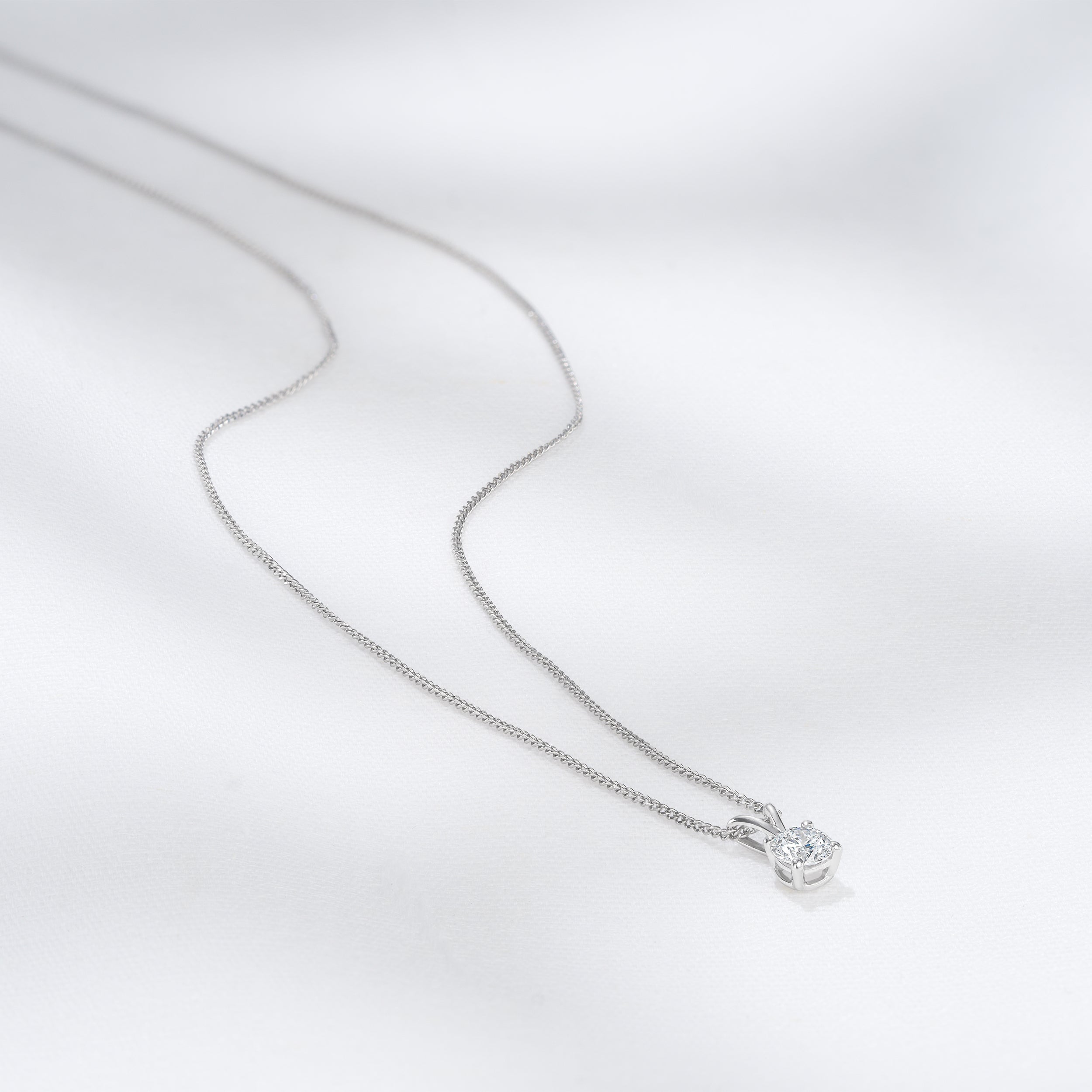 Chloe 0.25ct Lab Diamond Solitaire Necklace Pendant in 9K White Gold H/Si